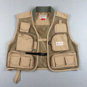 Redington Clarks Fork Mens SM/MED Tan Mesh Fly Fishing Vest Utility Multi Pocket